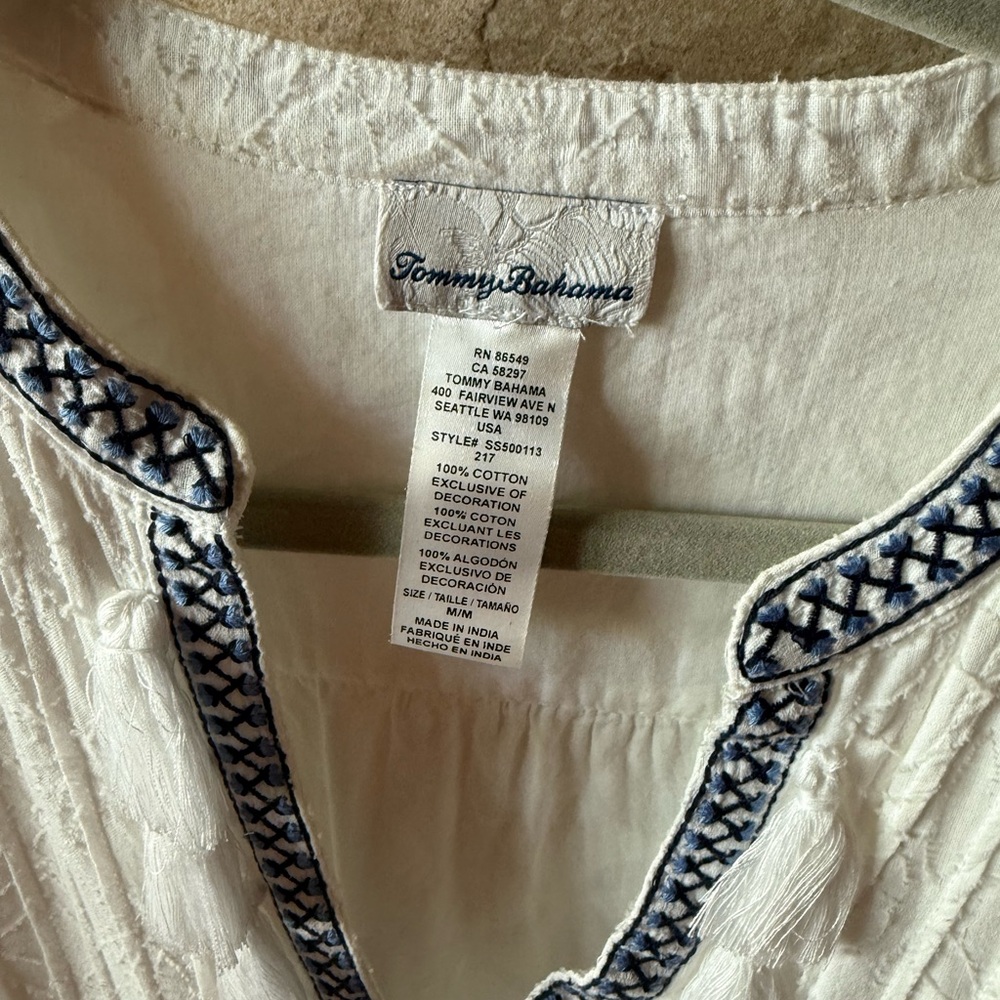 Tommy Bahama White Tunic Dress size M - Picture 2 of 3